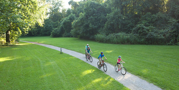 Biking on the greenway