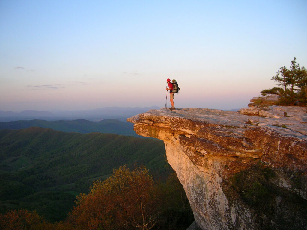 Hiker at Mcafees Knob