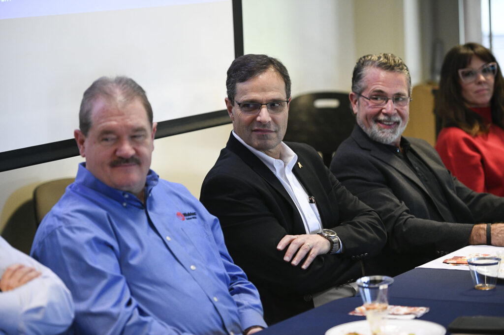 Panelists sit at a table during a workforce discussion at Virginia Western Community College