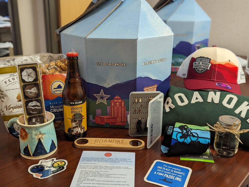 Image of custom gift box and items that will go inside.