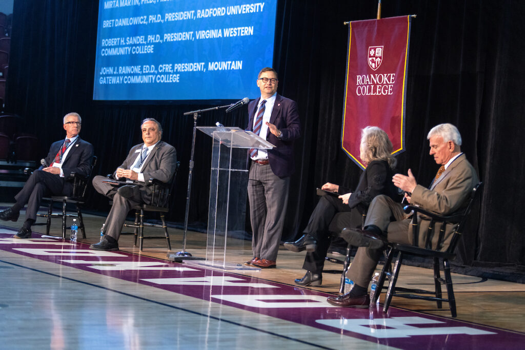 Roanoke College president, Dr. Frank Shushok, addresses the president panel during the Future of Talent Summit.